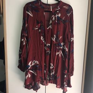 Free People Floral Cutout Tunic Small